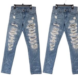 Blank NYC Women Light Wash Skinny Classic Distressed Jeans Size 24/30 Mid Rise